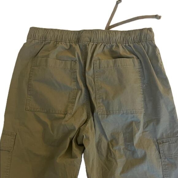 Hollister Men Pants Medium Olive Adjustable Rise Parachute Baggy Cargo Pockets - Picture 4 of 7